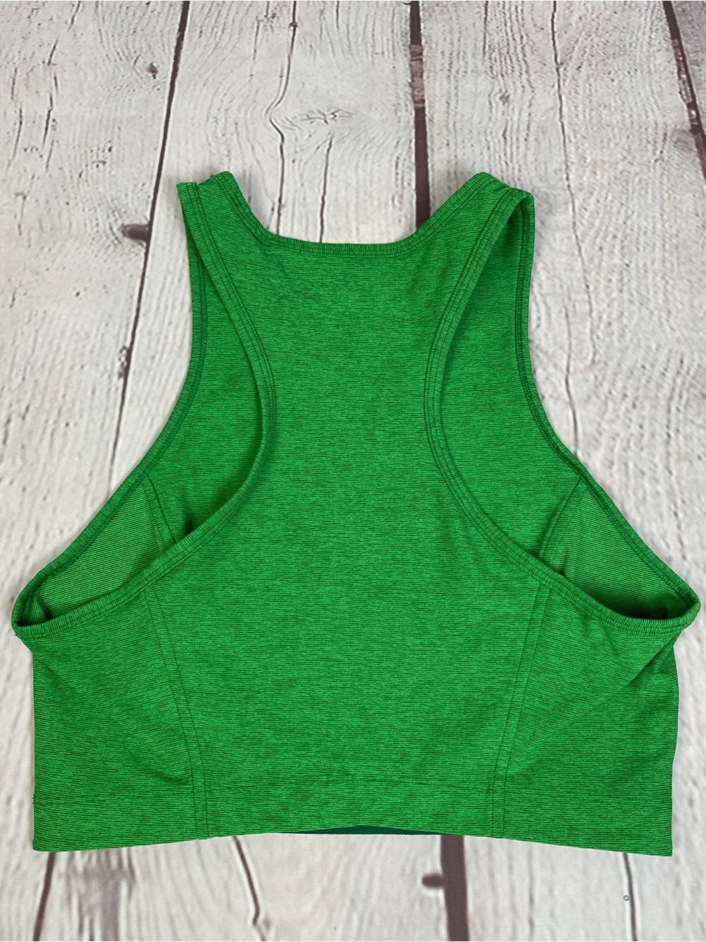 OUTDOOR VOICES Athena green heather high-neck crop tank top, size M - Picture 7 of 11